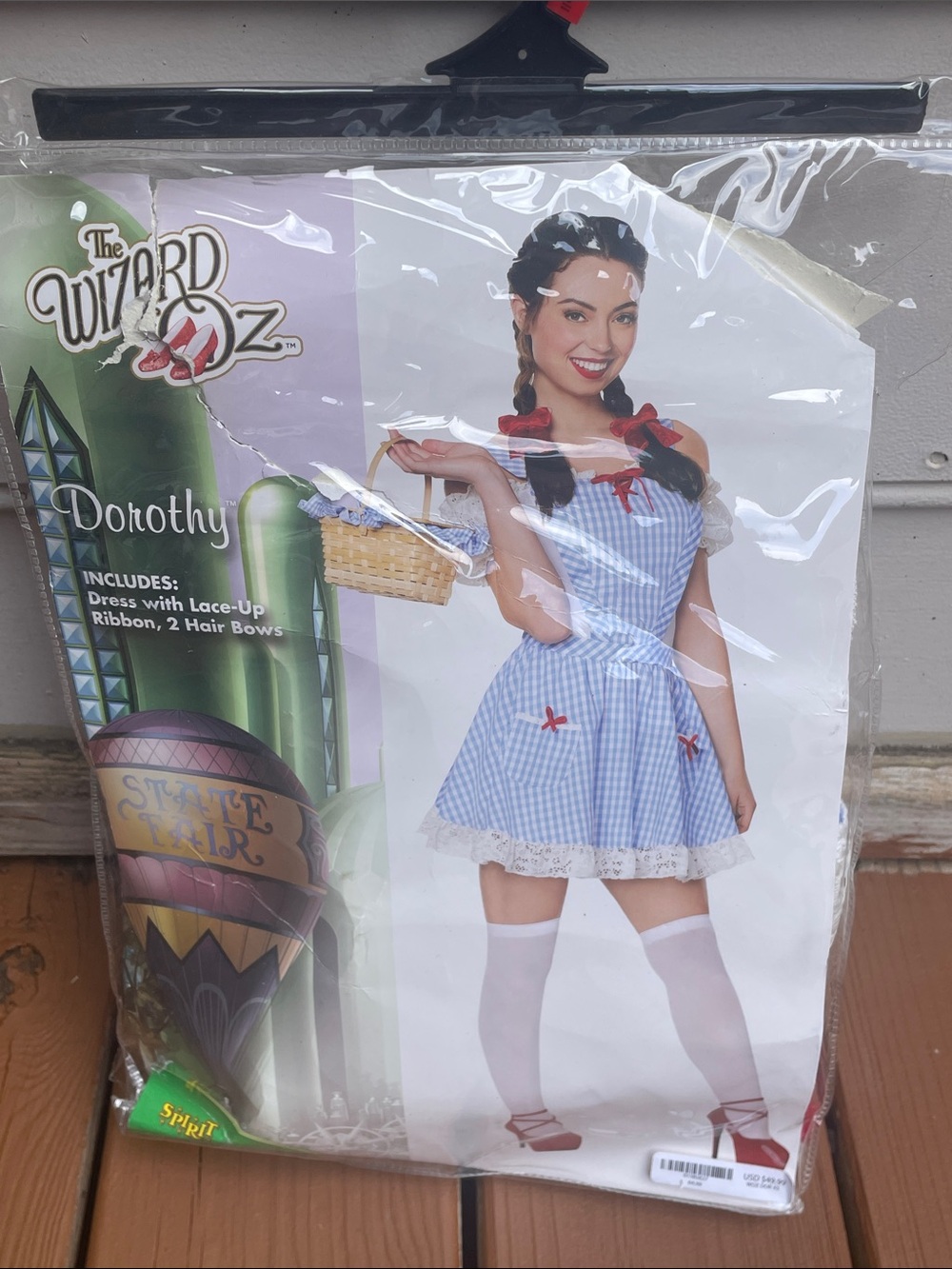Spirit Wizard of Oz Dorothy Costume Adult Size XS 0-2- Blue Gingham Dress